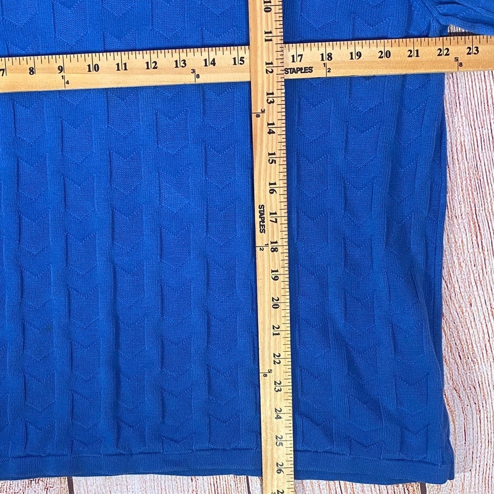 Michael Kors Textured Knit Sweater Blue Mens L Crewneck - Picture 7 of 8